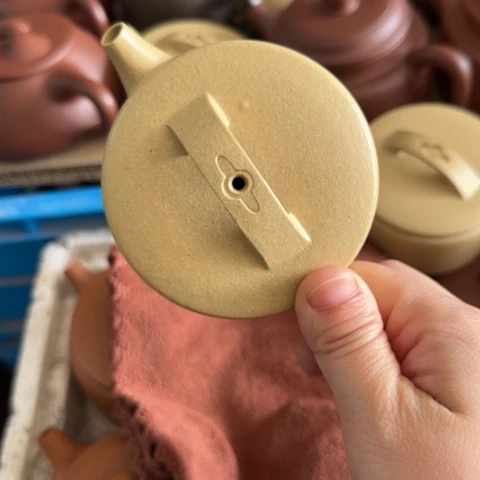 来***康紫砂茶壶梨皮本绿140cc