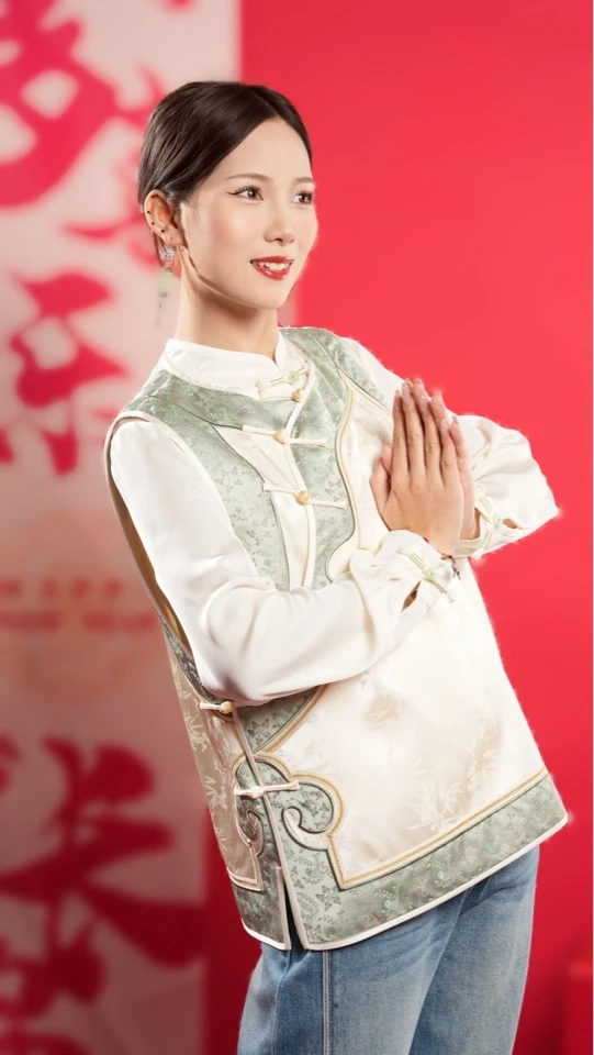 烟悟国潮绣花马褂春季中式复古