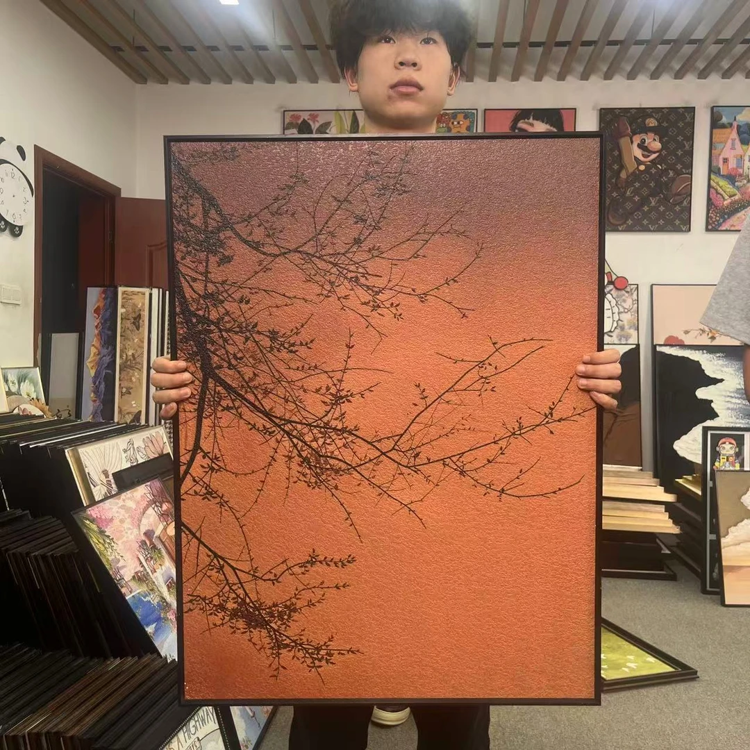 新中式美学客厅书房玄关沙发餐厅装饰画6080