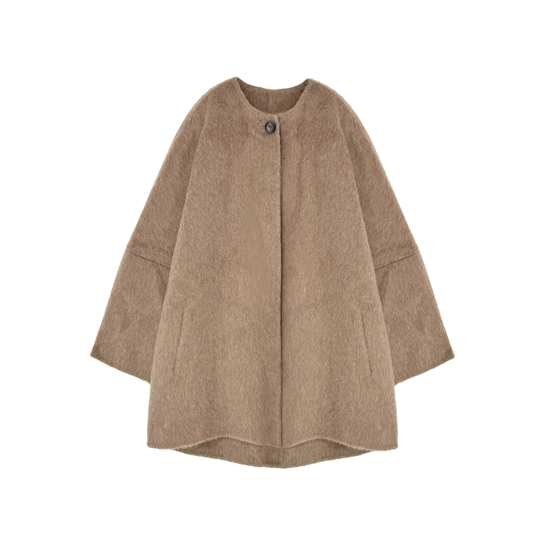 PIPI ALPACA本色南美秘鲁苏丽羊驼毛慵懒风宽松外套GGS2509TQL637