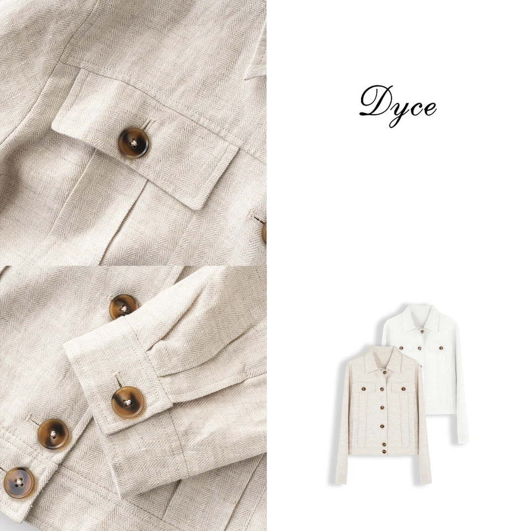 高级感燕麦色亚麻复古百搭夹克短外套女