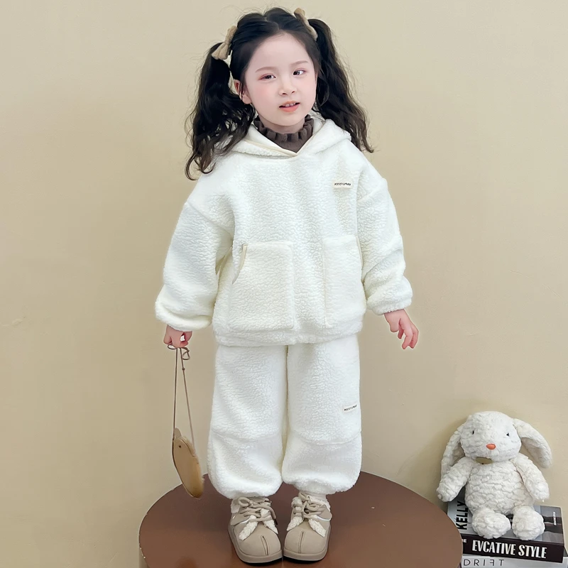 女童套装秋冬2025新款儿童洋气冬季女宝宝加绒加厚休闲冬装两件套