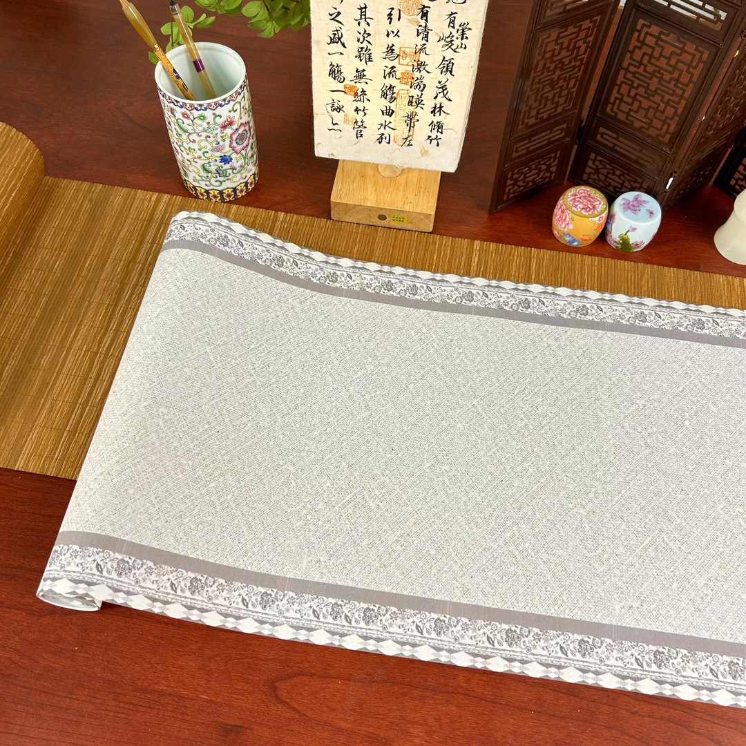 【宋锦白色麻纹长卷】蜡染半生熟34cm*10m一卷