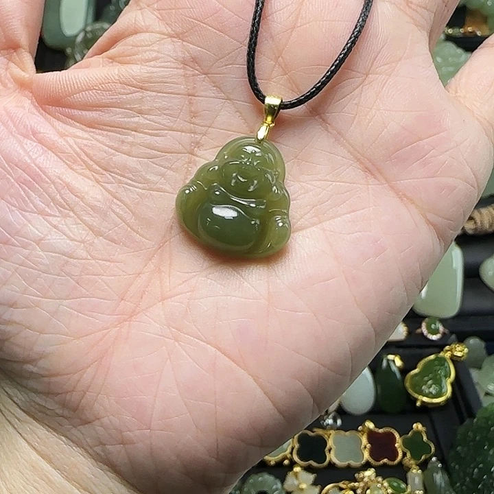 颈饰银S925镶嵌和田玉暖****部