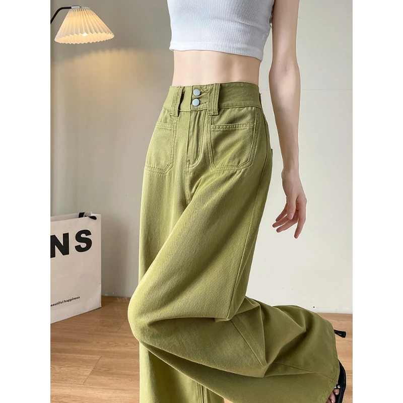 阔腿牛仔裤高腰薄款女夏季薄美式复古宽松直筒休闲垂感拖地长裤子