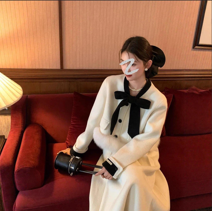 码加加51975蝴蝶结名媛2025秋冬新款气质小香风时尚大码套装