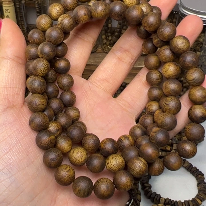 沉香沉香碎屑奇楠08圆珠多圈22克多样性