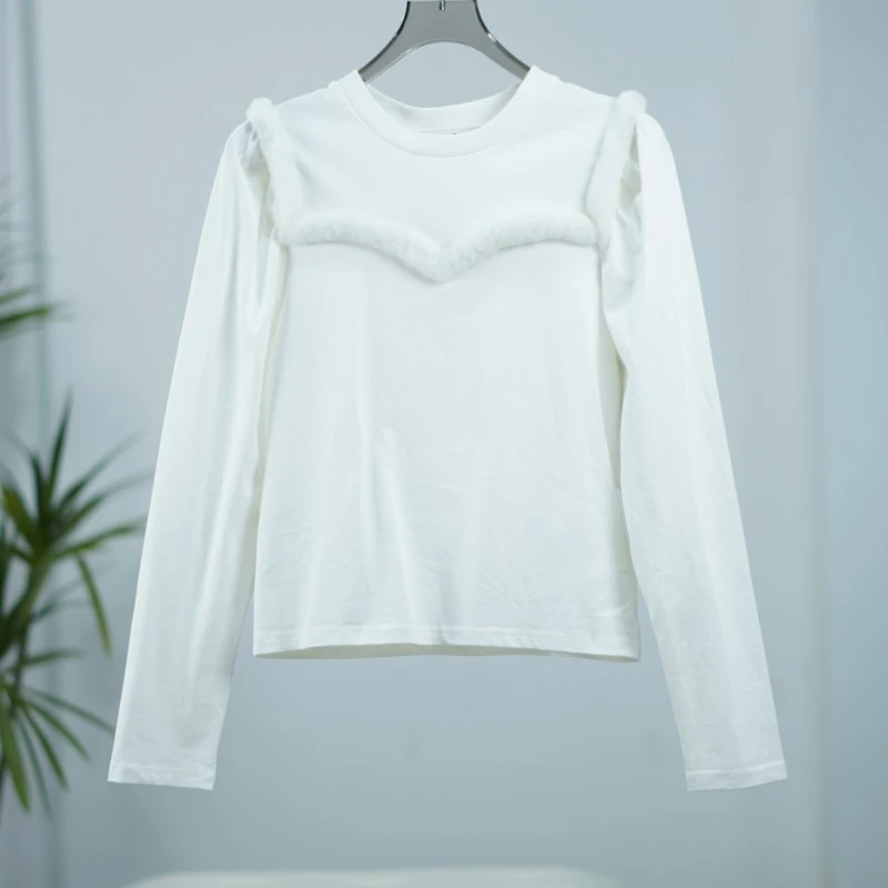 尚系列  E278-5  女装时尚撤柜长袖T恤衫白色FW17R60