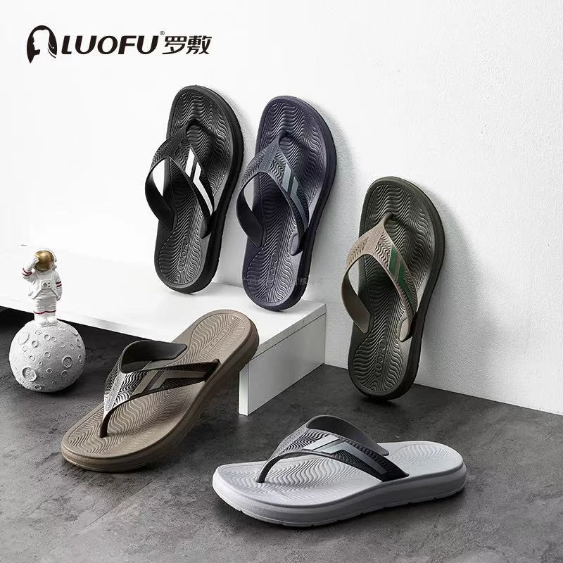 2025罗敷防滑夹脚人字拖男夏足弓支撑拖鞋缓压减震防滑沙滩凉拖鞋