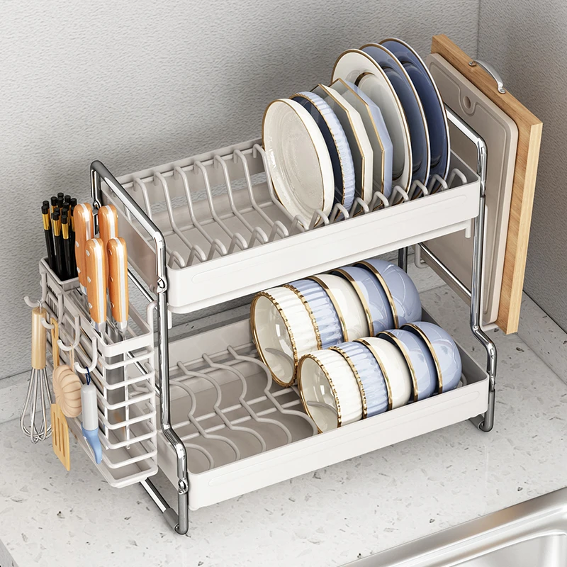 置物架碗盘收纳架碗筷收纳架多功能家用沥水厨房碗碟置物架碗架