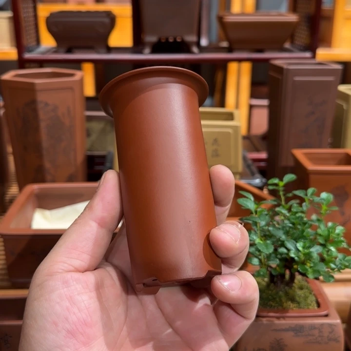 紫砂花盆半手工制作