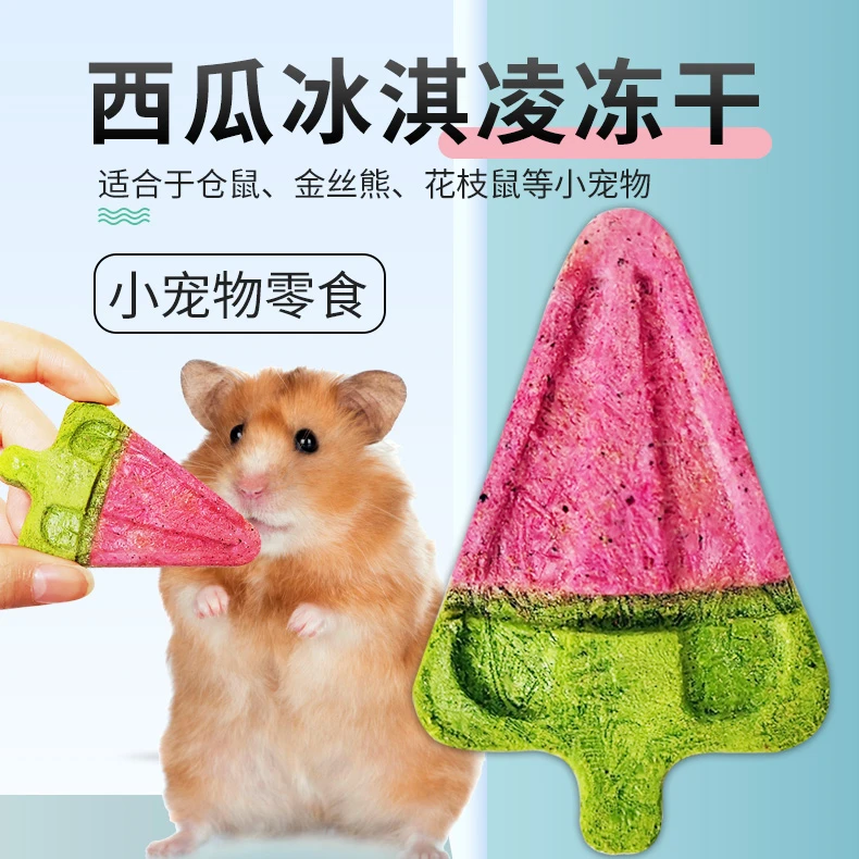 仓鼠零食西瓜冰淇淋冻干金丝熊花枝鼠小宠通用冻干零食互动奖励