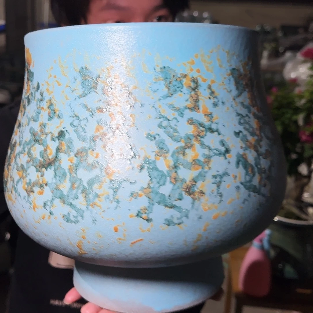 紫砂花盆高26口22