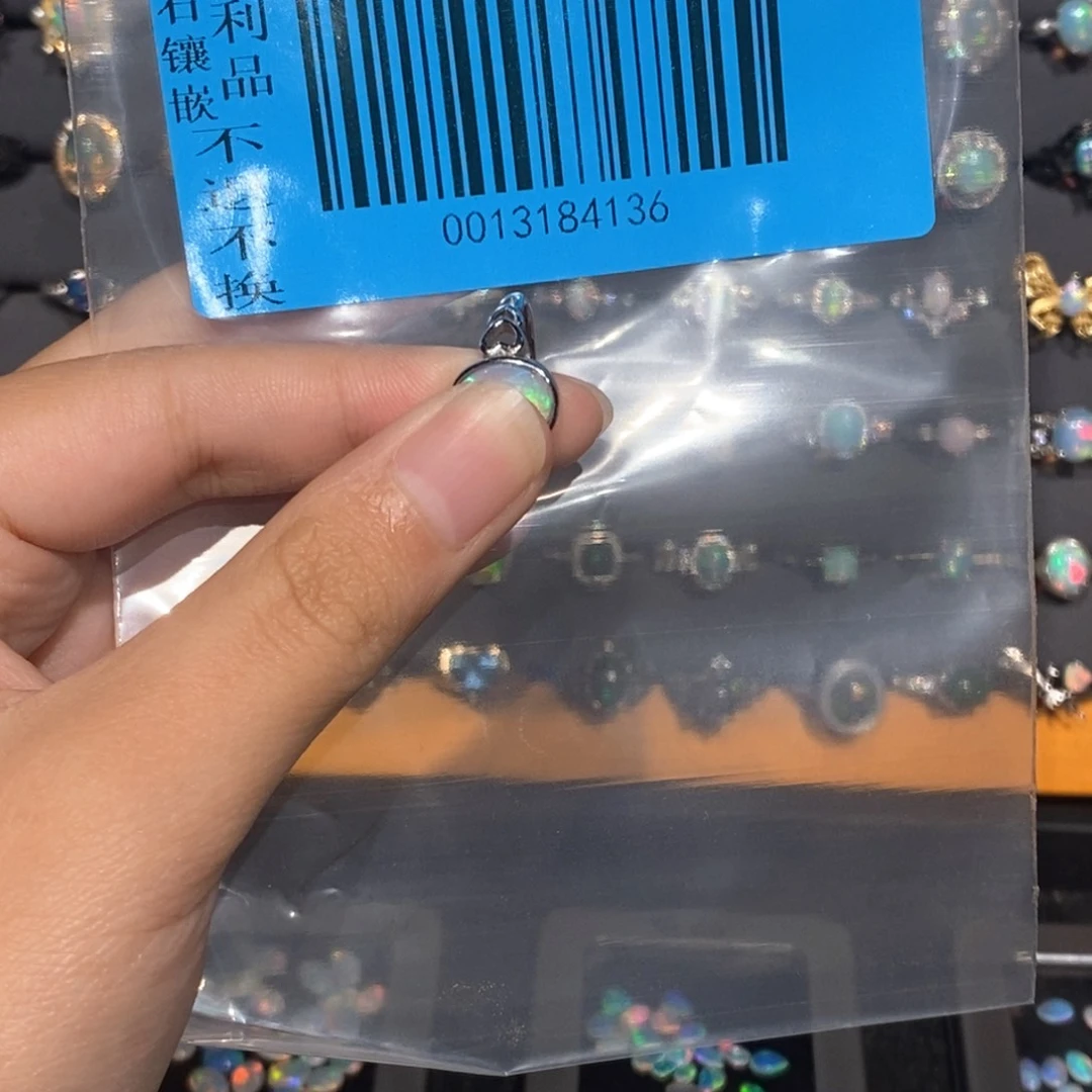 C***佳银S925镶嵌欧泊戒指欧泊—不退