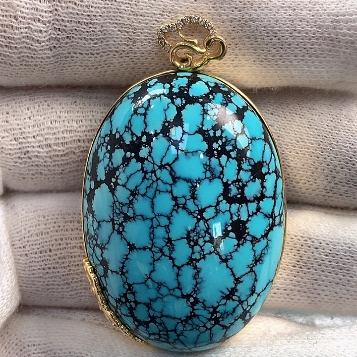 绿松石18K金镶嵌珠宝奇石