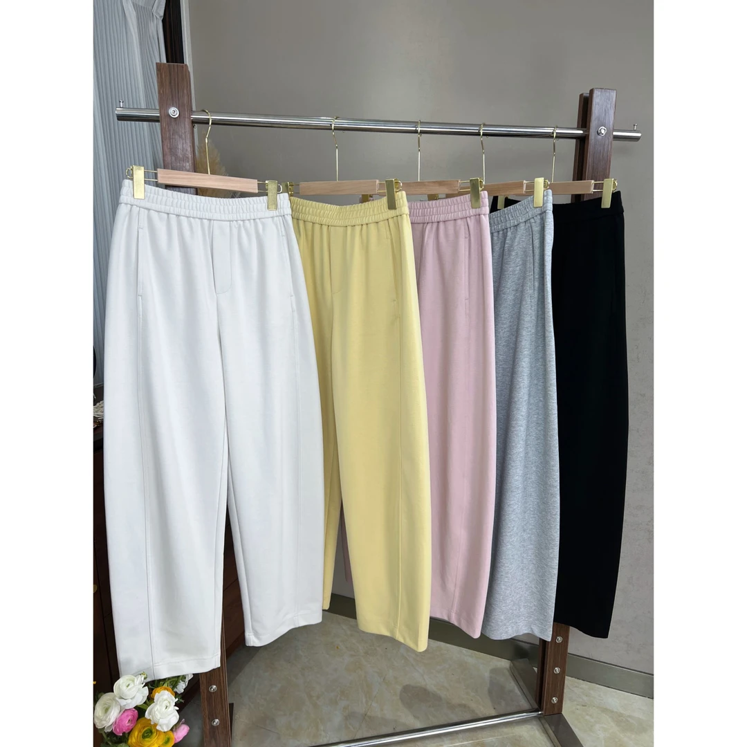 蔡蔡呀【老钱弯刀裤】新款韩系百搭直筒九分气球裤哈伦裤子8072-1