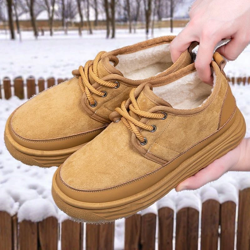 爸爸鞋冬季保暖男士软底新款老北京布鞋防寒加厚轻便舒适加绒棉鞋