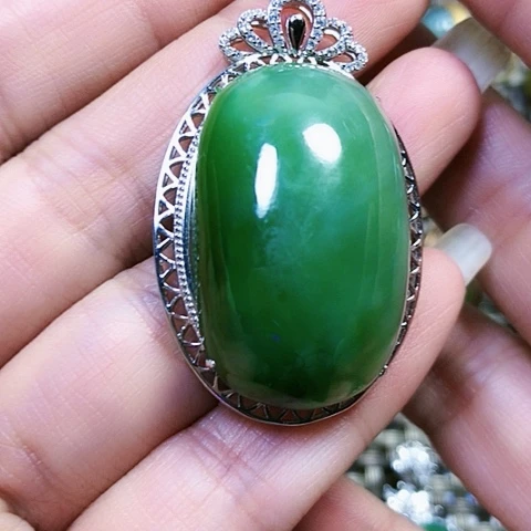 和田玉银S925镶嵌戒指