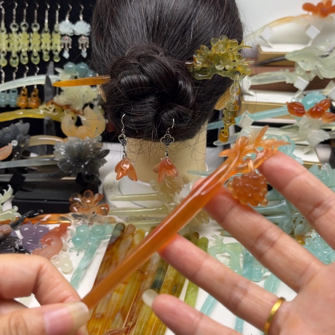 s***a未镶嵌蛇纹石玉发簪