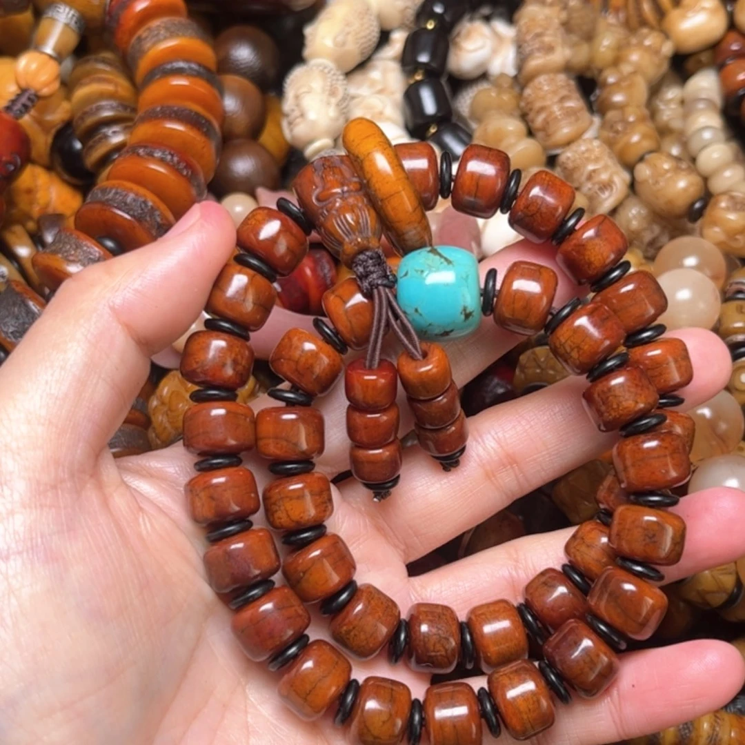 【闪购商品】牛骨手串/手链牛骨12×9×36颗双圈男款