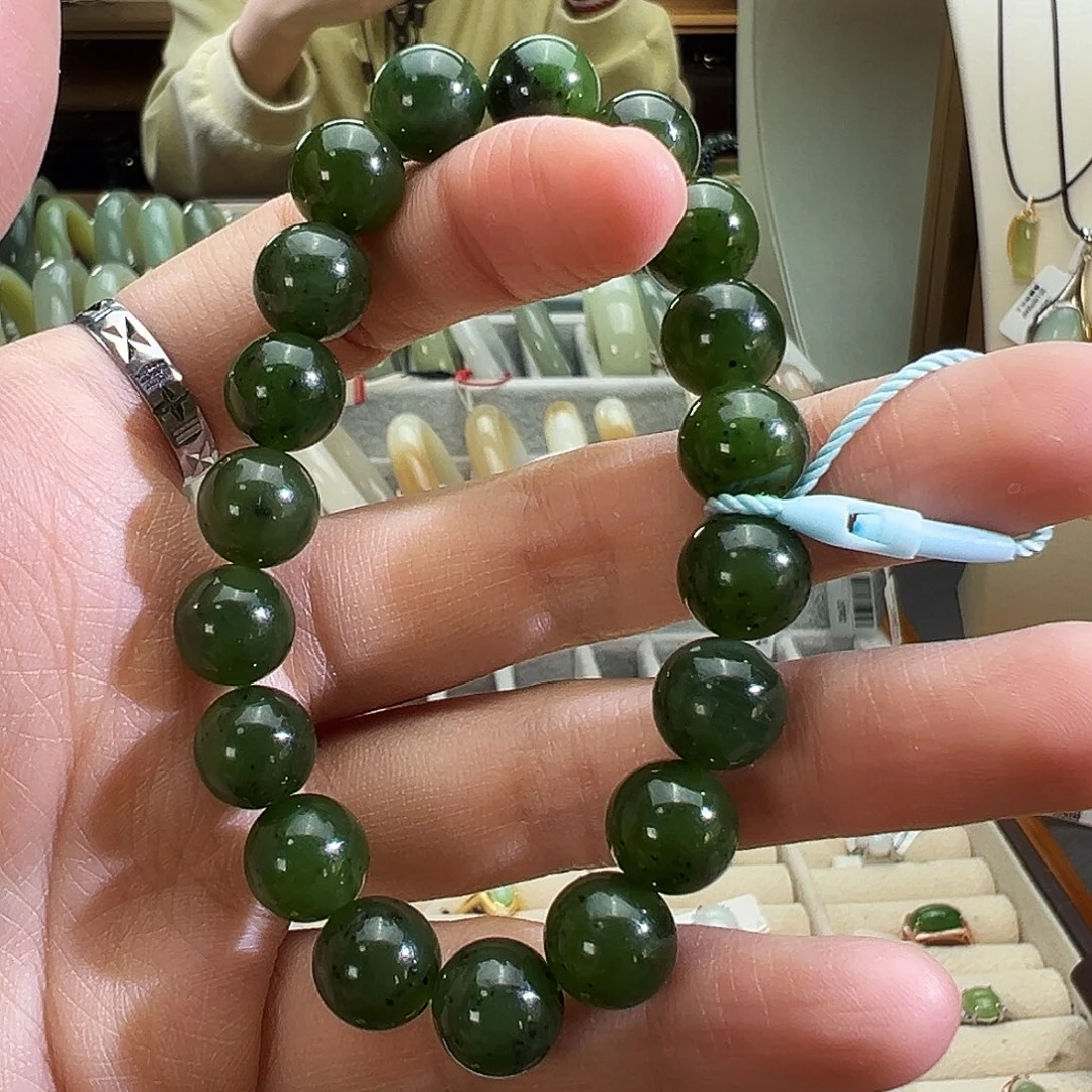 和田玉未镶嵌手串木孜塔格碧玉