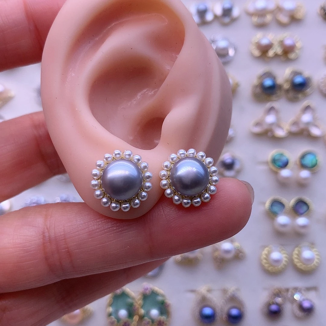 淡水珍珠耳饰合金