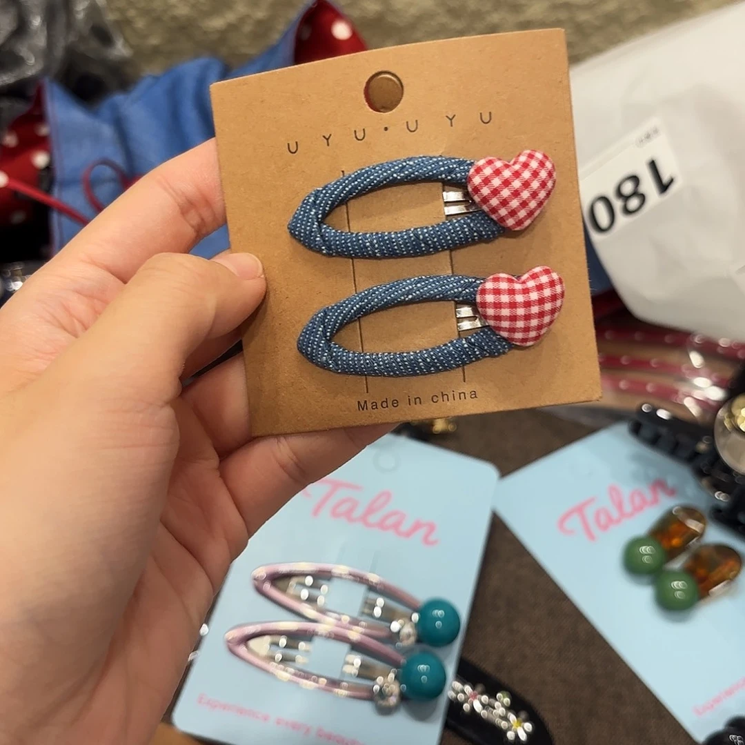 布艺铁合金爱心牛仔拜拜一对