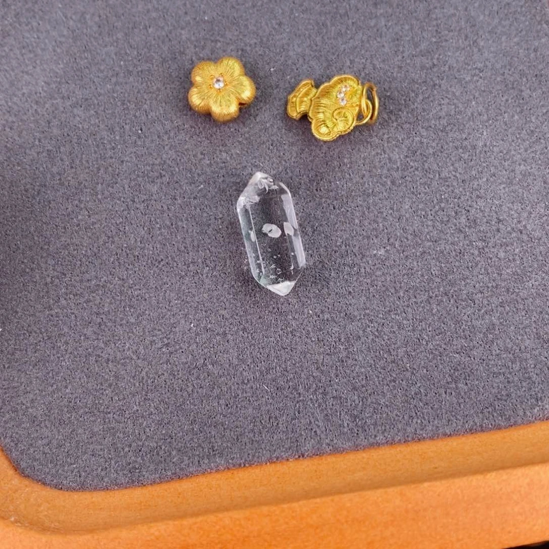 水晶珠宝半成品银S925镀金镶嵌