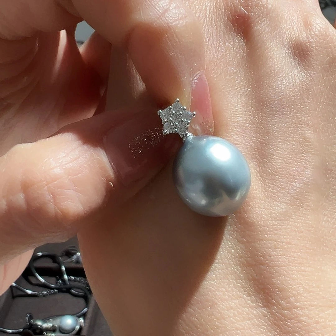 海水珍珠颈饰银S925镶嵌