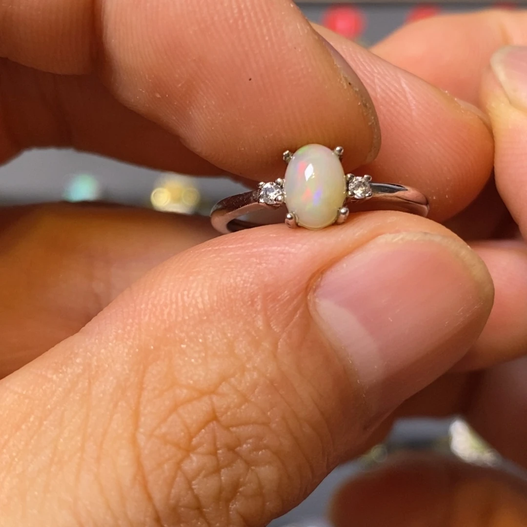 银S925镶嵌欧泊戒指23