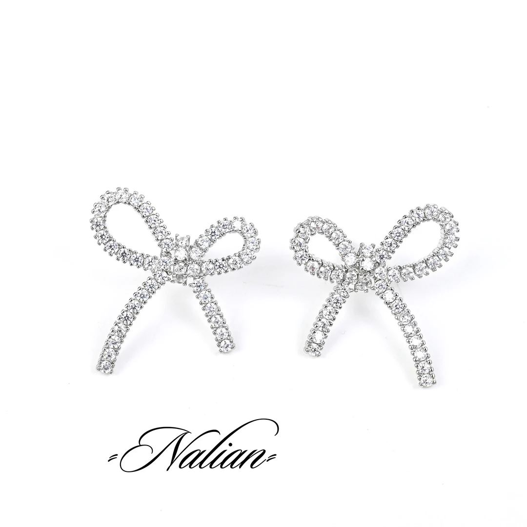 铜合金耳饰 普通金属蝴蝶结耳环耳钉