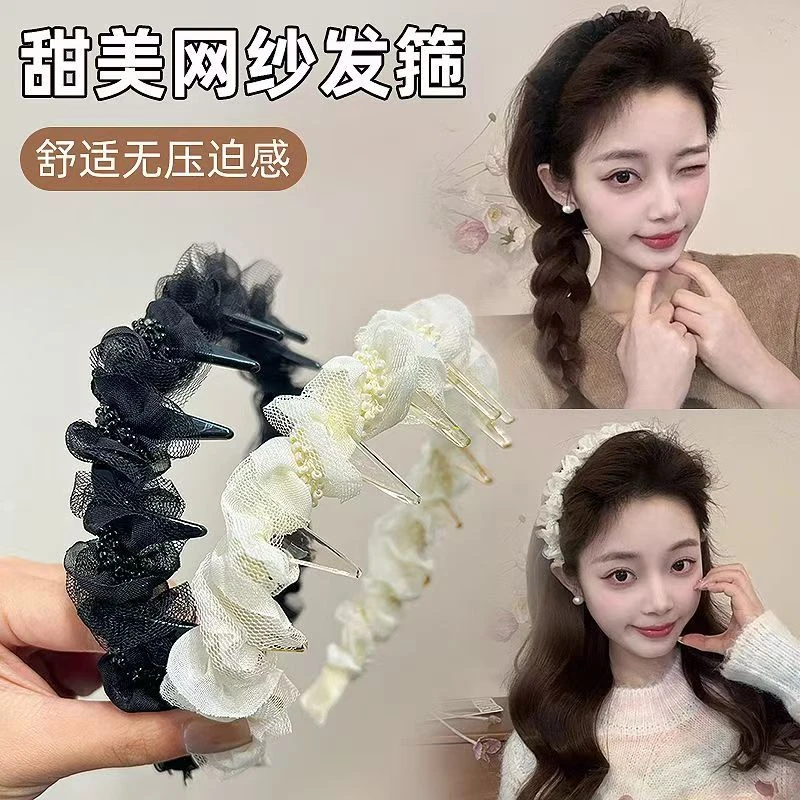 蕾丝高级发箍新款甜美高级感发捆发饰洋气头饰女头箍百搭
