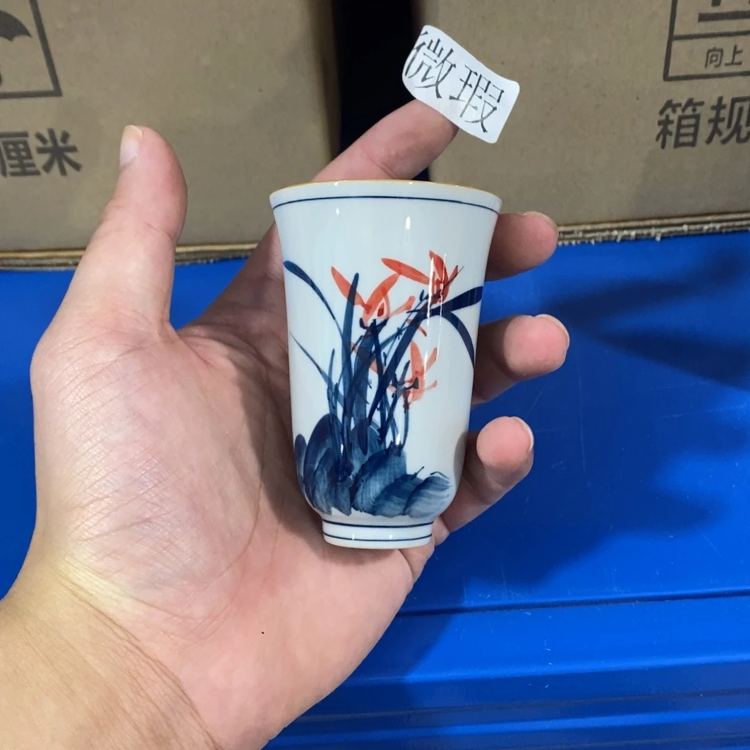 釉下手绘茶具微瑕