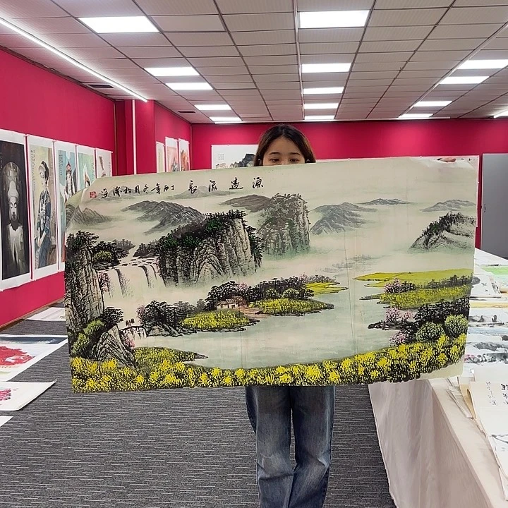 国画四尺山水图画