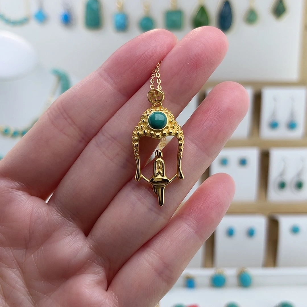 绿松石银S925镶嵌颈饰