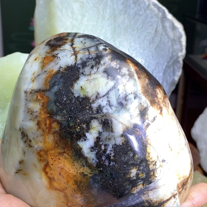 蛇纹石玉珠宝岫玉原石未镶嵌