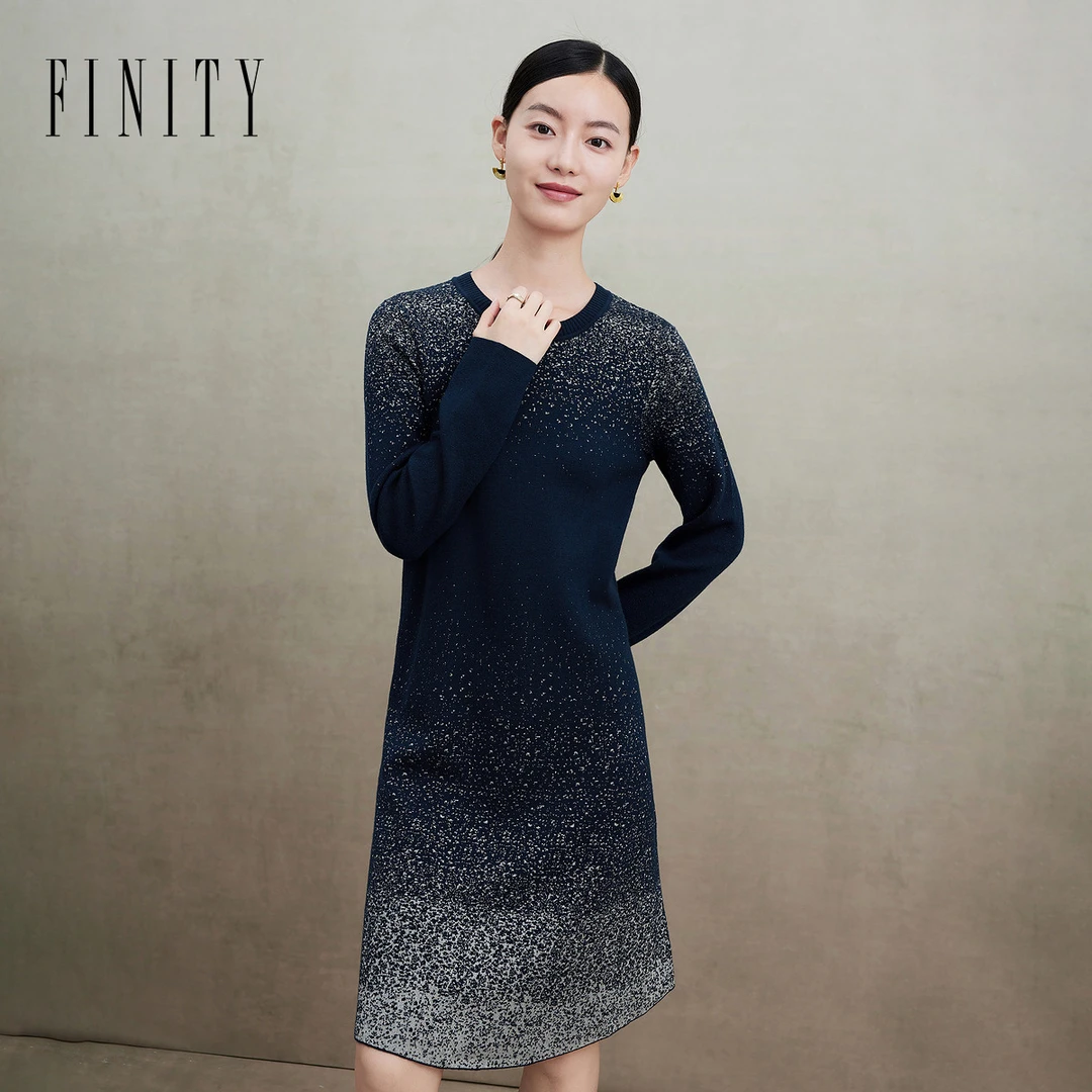 【粉丝专享】FINITY 新款气质针织时尚国风连衣裙 F20UD8003N