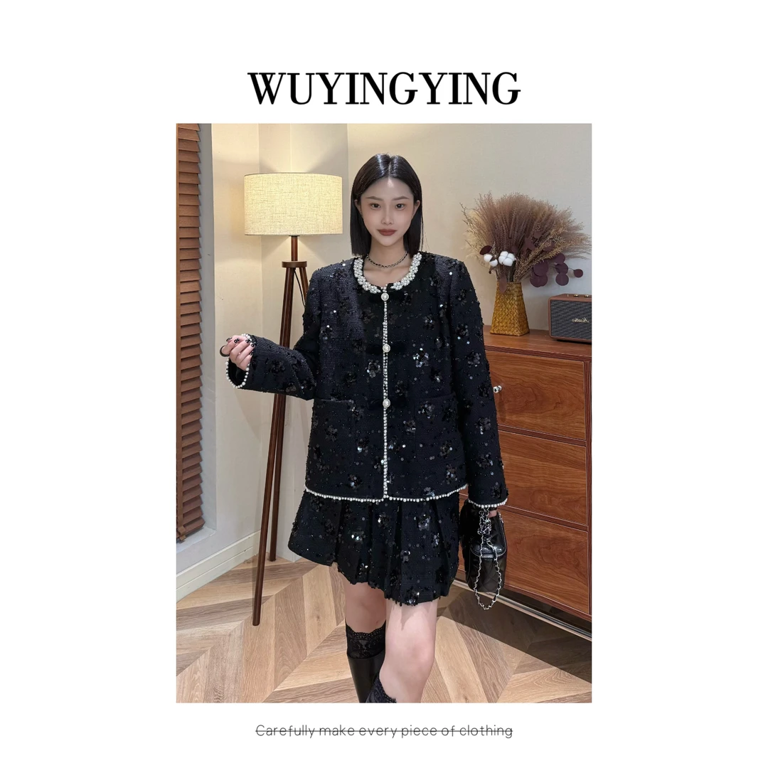 WUYINGYING【璀璨女王】重工亮片拼接小香设计时尚外套CCNW250926