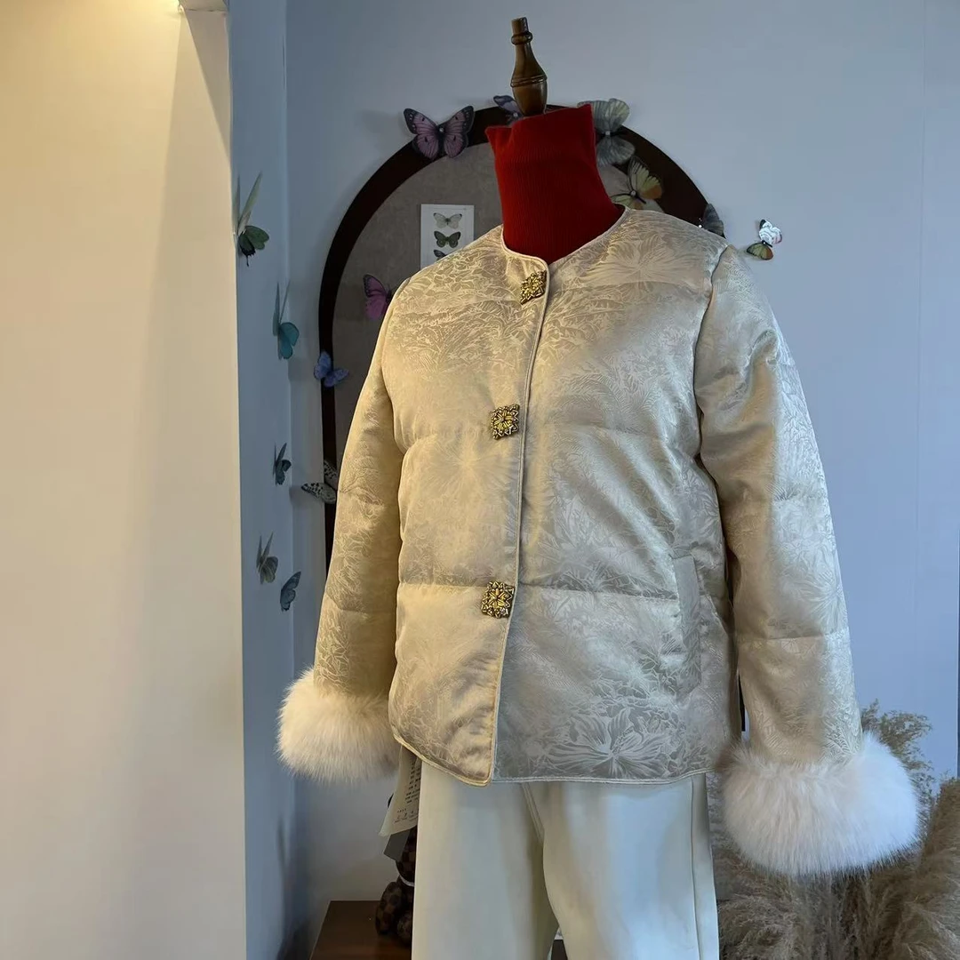 【小鲨鱼】年款系列短款国风提花刺绣高定面料冬季过年保暖棉服