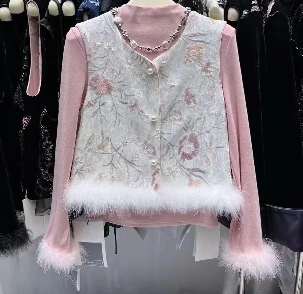 (运费补贴）新中式国风亮片气质百搭秋冬新款小个子马甲