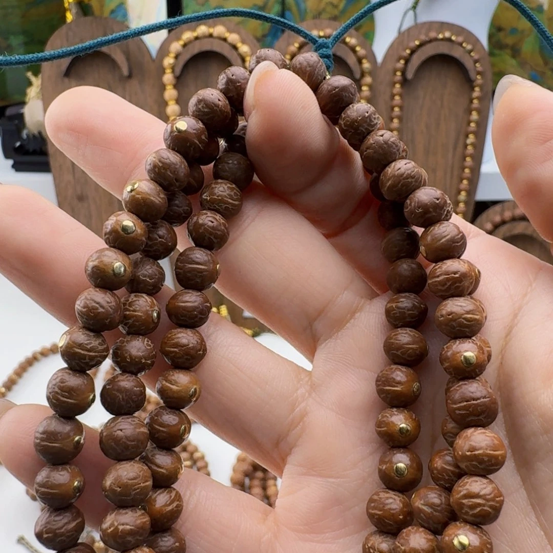 S***a凤眼菩提手串梵品108镶嵌铜钉款