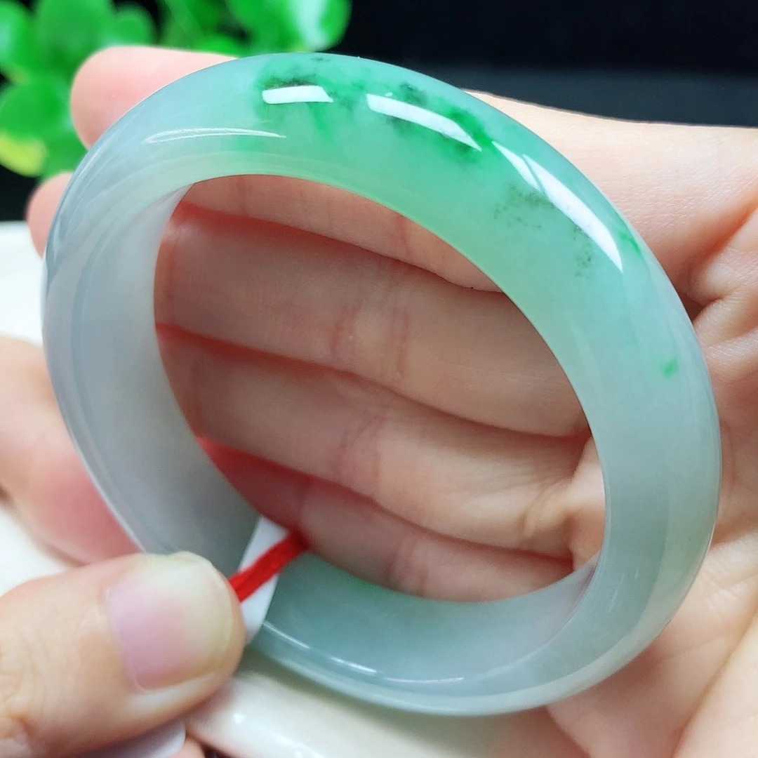 未镶嵌手镯翡翠52圈口飘花595