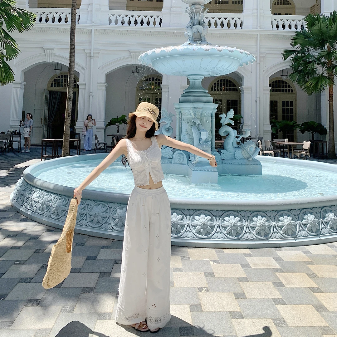 “法式茶歇套装”仲夏午后的浪漫和温柔 重工绣花蕾丝-时尚套装