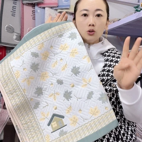 棉特价绿色枫叶纯棉