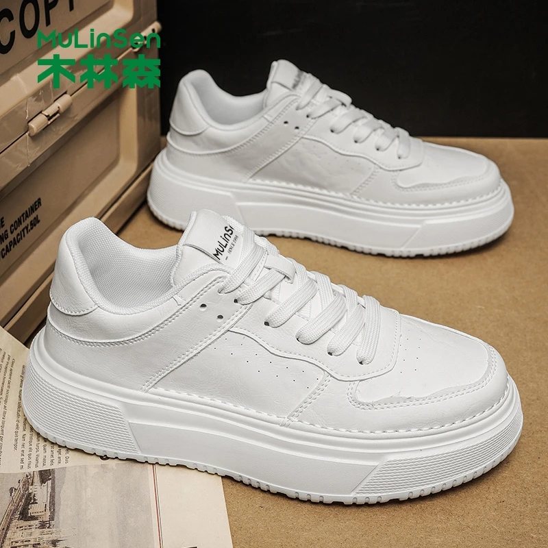木林森男鞋春夏新款2025休闲板鞋男士增高防臭防滑运动小白鞋男款