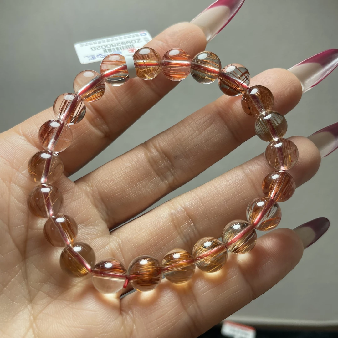 天然红铜发晶单圈手链高品