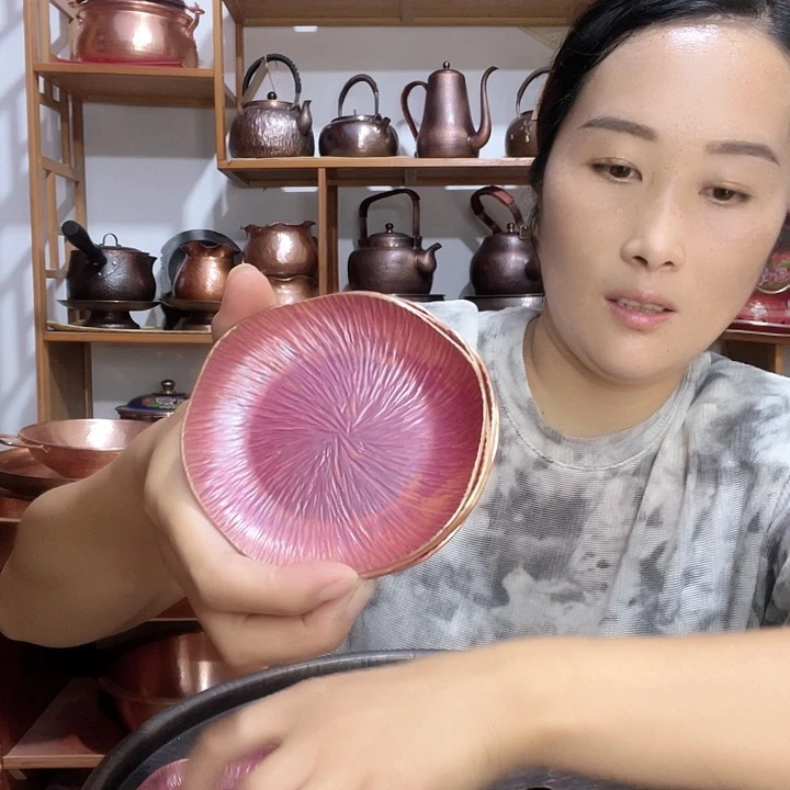 小***友金属紫铜纯铜杯垫4块淬火色