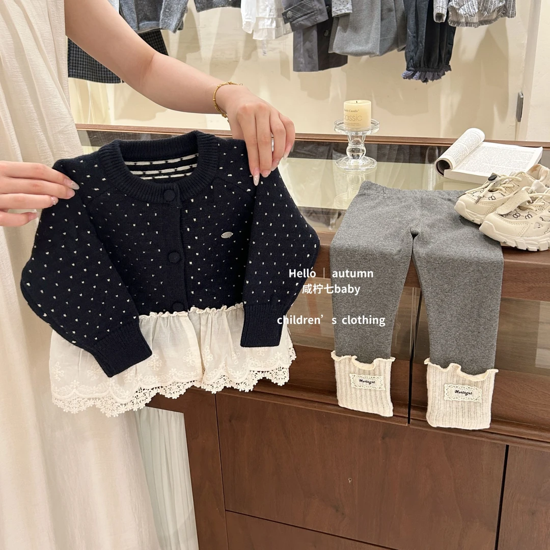 【咸柠七】女童针织外套春秋季小女孩宝宝韩系上衣早秋儿童毛衣开衫
