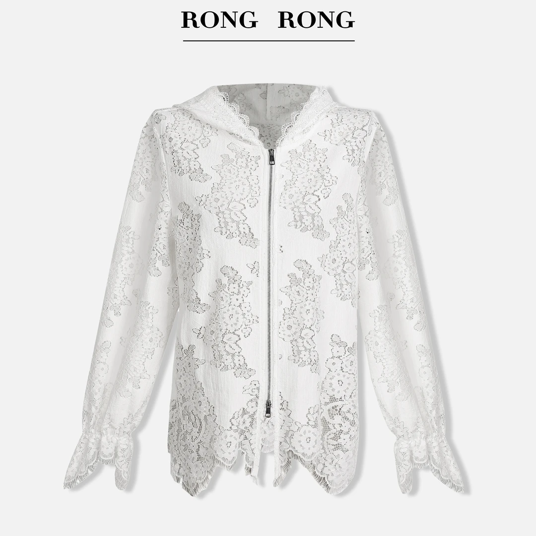 溶溶【宫廷千金】RONGRONG 法式蕾丝花边连帽百搭长袖衬衫C-A208226