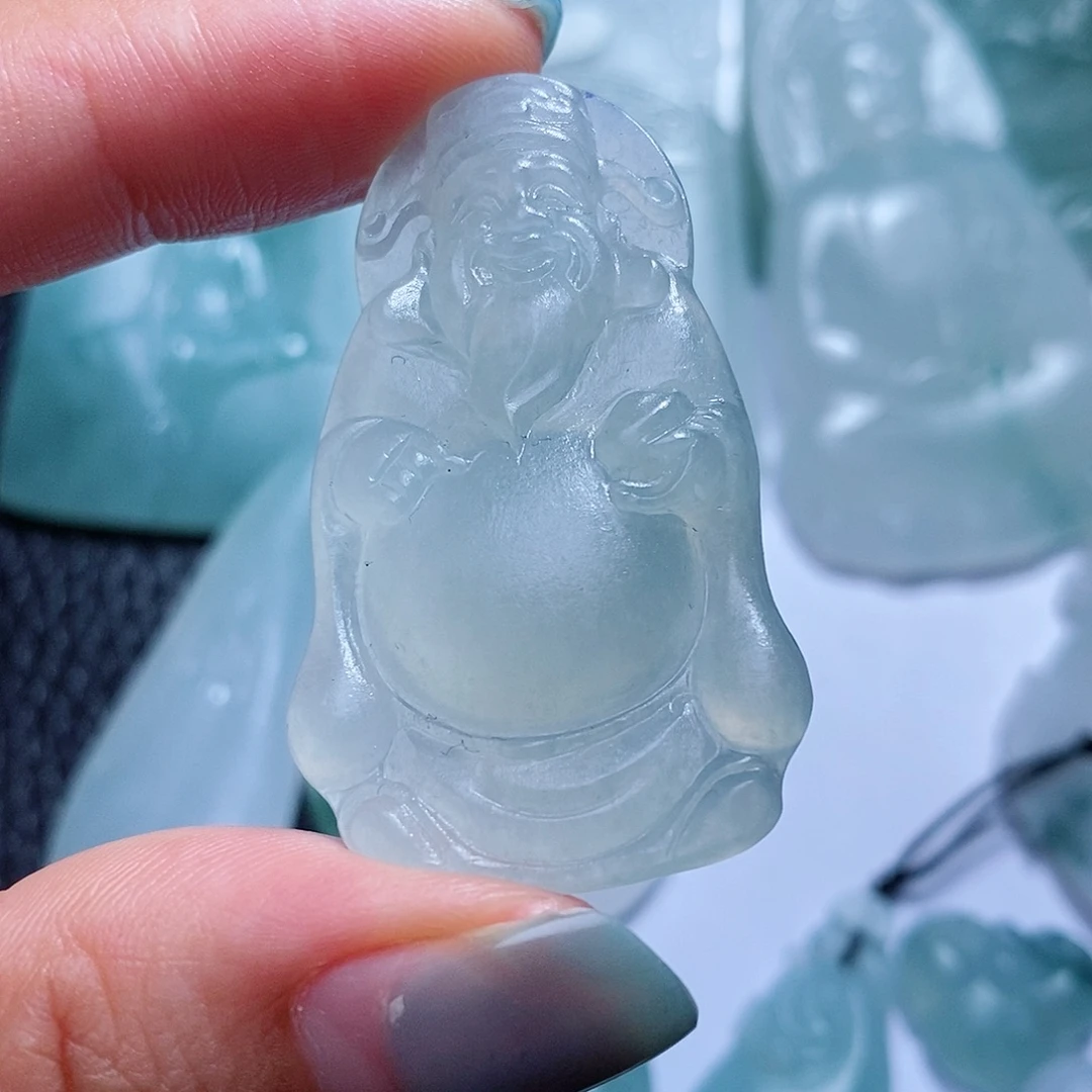 定制翡翠未镶嵌毛货付款后确认抛光